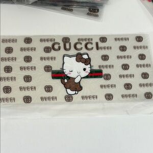 Hello Kitty Brown and White Scarf , DTF DECALS FOR CUPS